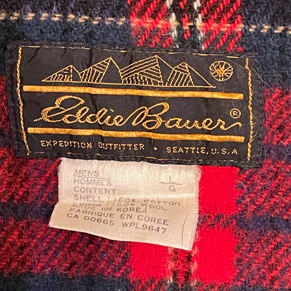 Vintage Eddie Bauer Men’s Blue Denim Jacket,100% cotton/100% wool lining - Picture 4 of 4